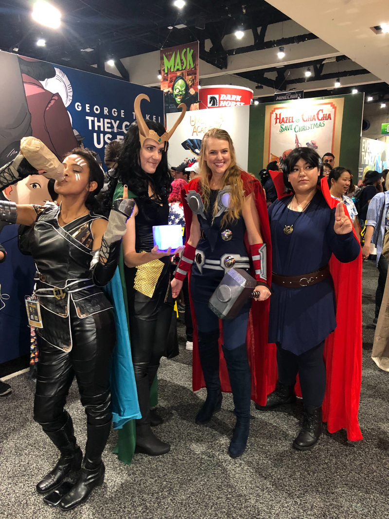 The ladies of Marvel represent... Valkyrie just wants to get some more pre-drinks in though.
